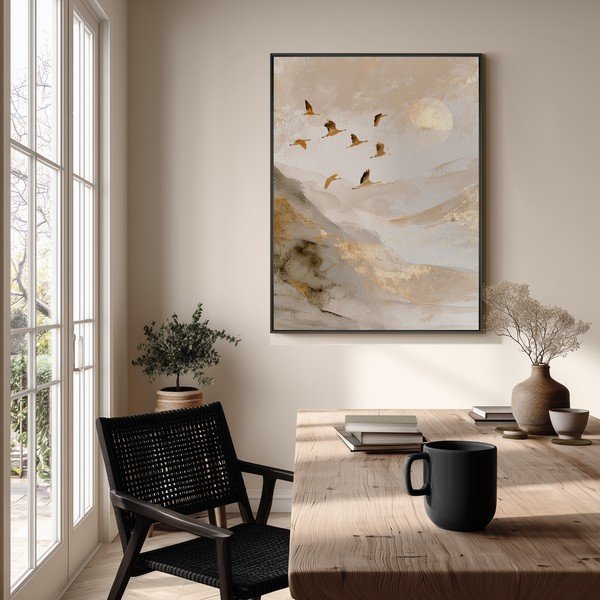 Trükitud pilt raamiga 60x80 cm Golden Peaks II - Styler-image-1