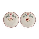 Valged kivikeraamikast jõulumotiividega magustoidutaldrikud, 2 tk komplektis ø 16 cm Yule - Bloomingville