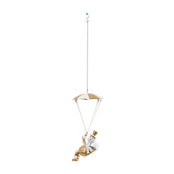 Závěsná dekorace Archipelago Gold Snowman Parachute Spring, 25 cm