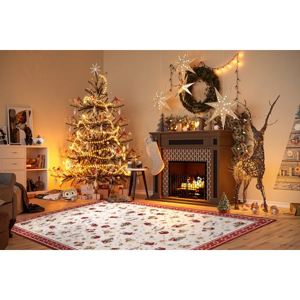 Punane jõulumotiividega puuvillaseguga vaip 160x230 cm Toy's Delight Red Christmas - Villeroy&Boch-image-1