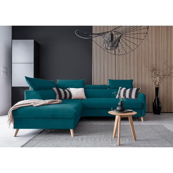 Türkiissinine sametist nurgadiivan (vasak nurk) Sweet Harmony - Miuform-image-1