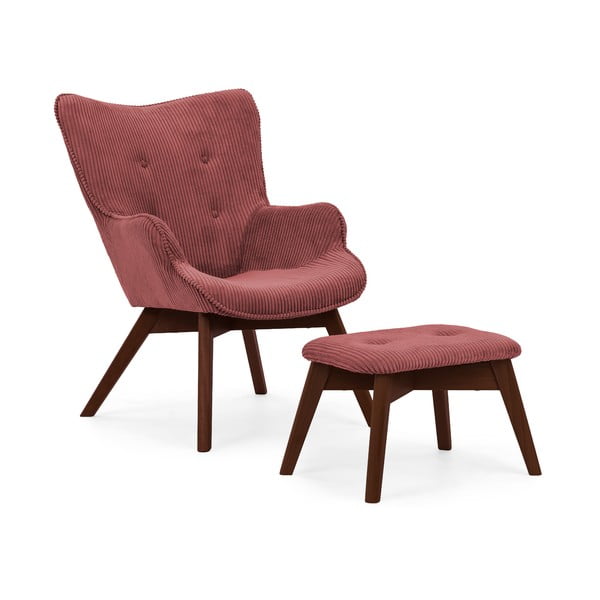 Punane velvetist tugitool jalatoega Niko - Ropez