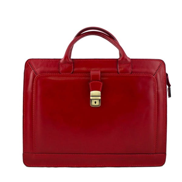 Červená pánská kožená taška Luciano Calboni Alberto