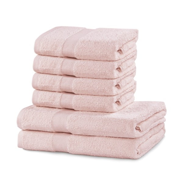 Komplektis 2 roosat rätikut ja 4 rätikut Marina - DecoKing