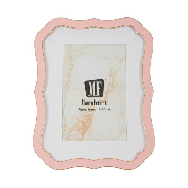 Heleroosa metallist/klaasist seisuraam 17x22 cm Margot - Mauro Ferretti-image-2