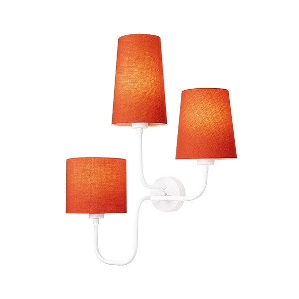 Bílé kovové nástěnné svítidlo s červenými stínidly Opviq lights Eleni-image-1