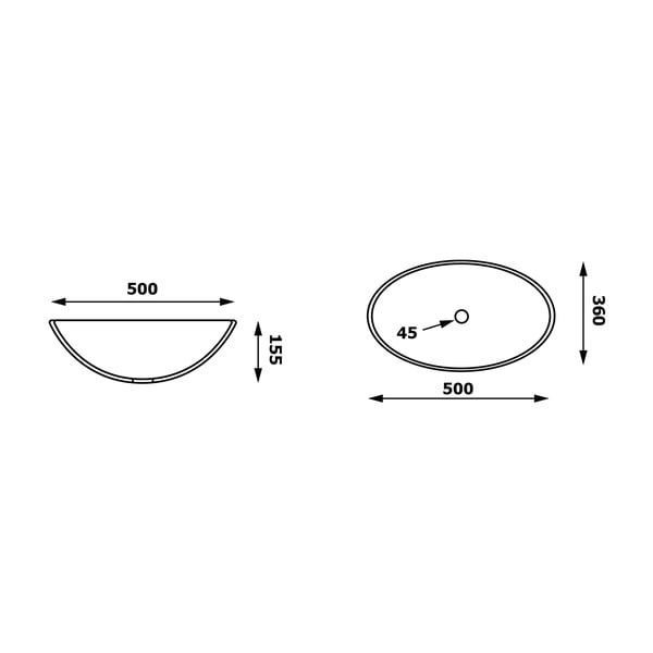 Klaasist valamu 50x36 cm Purus - Sapho-image-4