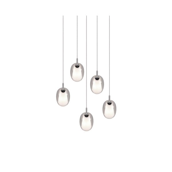 Hõbedane rippvalgusti klaasist varjuga ø 48 cm Barret - Trio Select-image-4