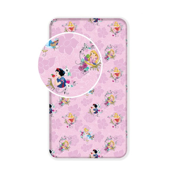 Roosa puuvillane laste lina 90x200 cm The Pincesses "Pink" - Jerry Fabrics