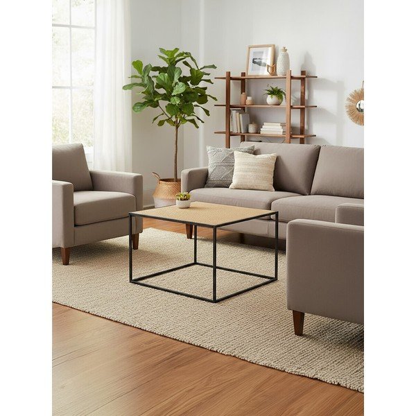 Rotangist kohvilaud naturaalses värvitoonis 60x60 cm Depok - Premier Housewares-image-4