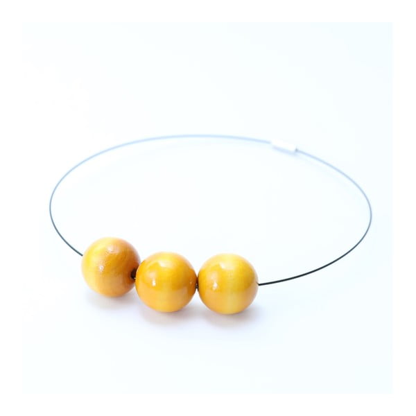Žlutý dřevěný náhrdelník Ko-ra-le Simple