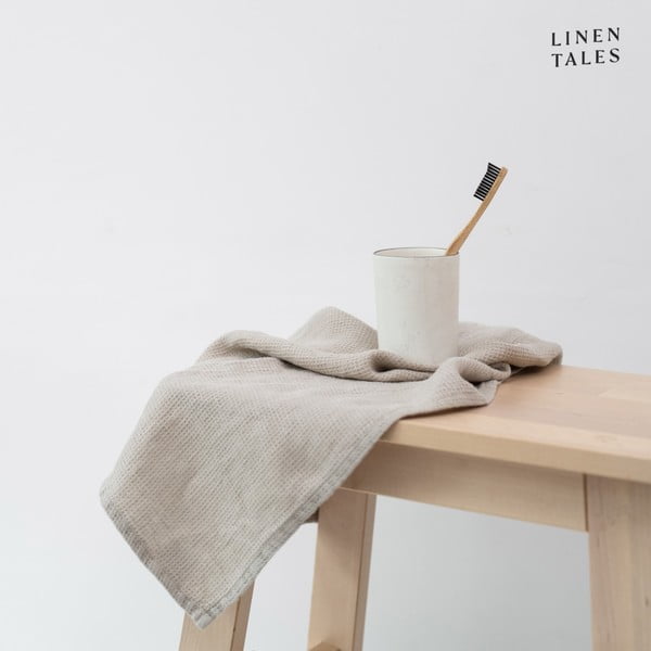 Vahvelkangast linane rätik 100x140 cm Natural Fine Waffle - Linen Tales-image-1