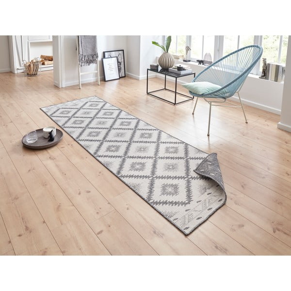 Hall ja kreemjas õuevaip , 80 x 250 cm Malibu - NORTHRUGS-image-1