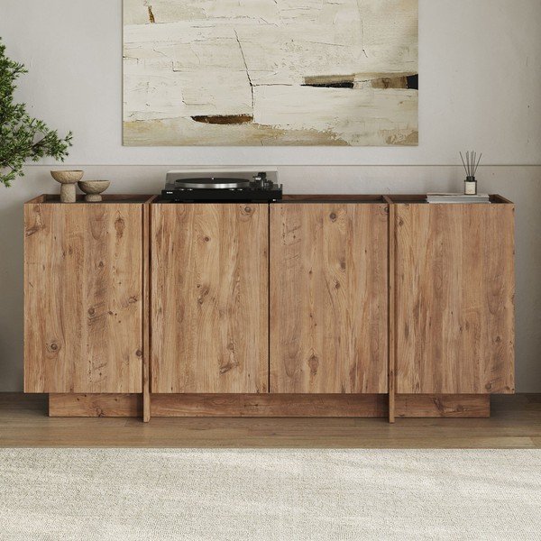 Männipuidust kummut kaablite avaga, naturaalses värvitoonis, 180x80x45 cm Dorma - Kalune Design-image-1