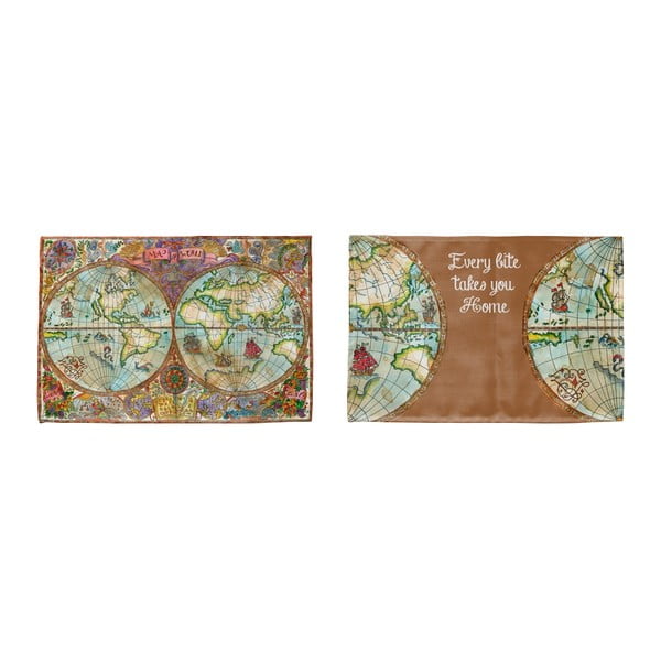 2 taldriku komplekt, 45 x 30 cm, maailmakaart Wordlmap - Madre Selva
