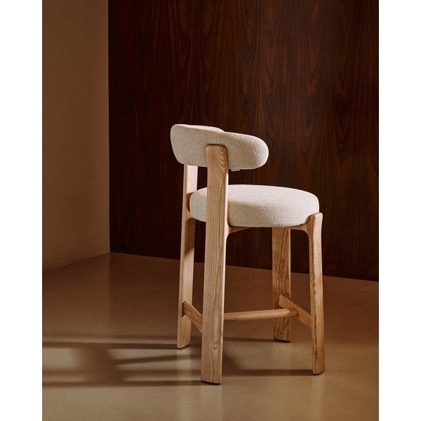 Beež saarepuidust baaritool (istme kõrgus 65 cm) Granite - Kave Home-image-1