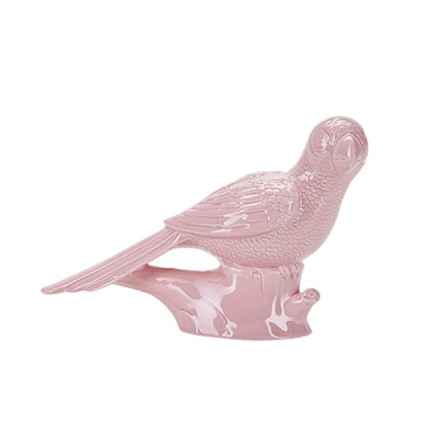 Růžová keramická soška ve tvaru papouška Miss Étoile