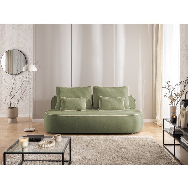 Khaki/beež sametdiivanvoodi/panipaigaga 210 cm Saga - Ropez-image-2