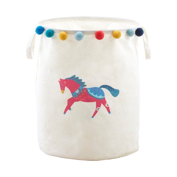 Valgest riidest laste mänguasjakorv ø 38x48 cm Mimo Eclectic Horse - Premier Housewares