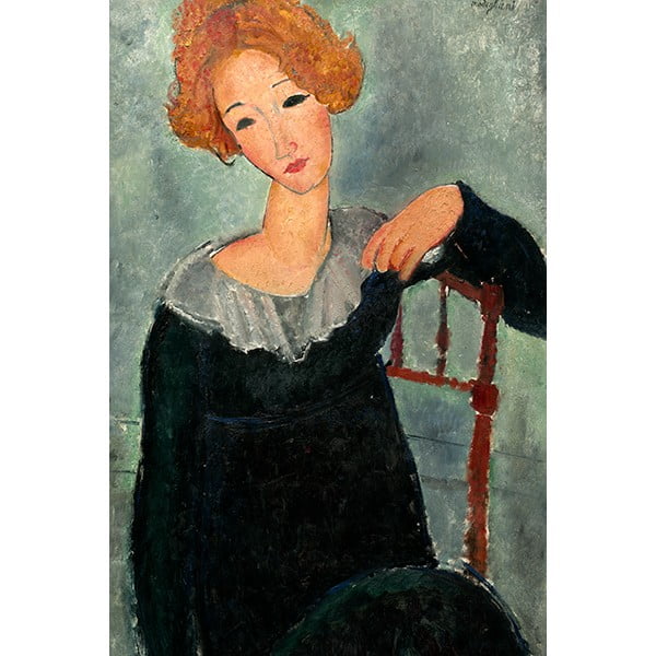 Maali reproduktsioon 40x60 cm Amedeo Modigliani - Woman with Red Hair - Fedkolor