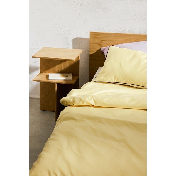 Kollane puuvillasatiinist tekikott kaheinimesevoodile 200x200 cm Oba - noo.ma-image-4