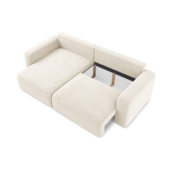 Kreemjas šenilldiivanvoodi/panipaigaga nurgadiivan (vasak nurk/diivanvoodiga) Kona - Makamii-image-4