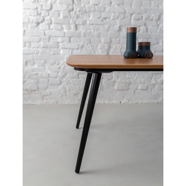 Mustade jalgadega tuhkpuust söögilaud , 180 x 90 cm Contrast - Ragaba-image-2