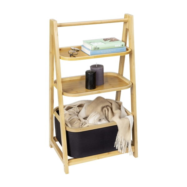 Must/looduslik bambusest vannitoariiul 44x80 cm Ecori - Wenko-image-2