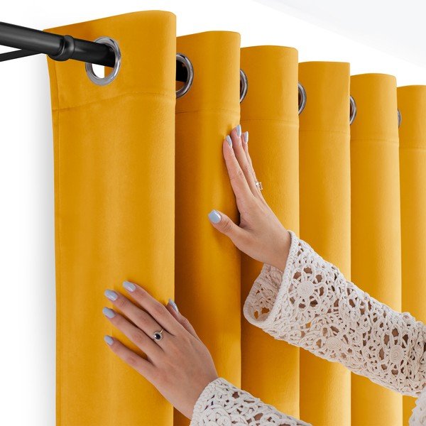 Sinepivärvi sametist pimendav kardin 200x250 cm Velto - Filumi-image-3