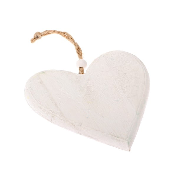 Bílá dřevěná závěsná dekorace Dakls So Cute Heart