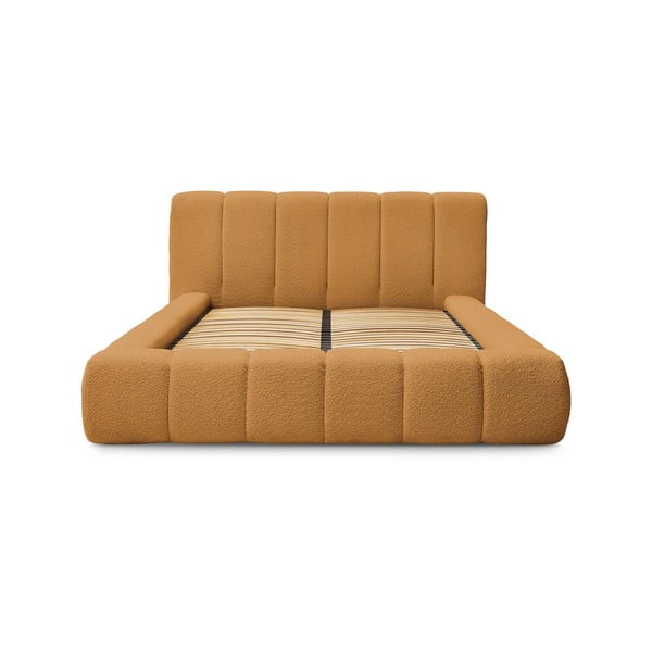 Sinepivärvi polsterdatud kaheinimesevoodi koos panipaiga ja voodipõhjaga 160x200 cm Denali - Bobochic Paris-image-3