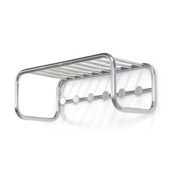 Hõbedane metallist seinanagi koos riiuliga Retro - Spinder Design-image-2