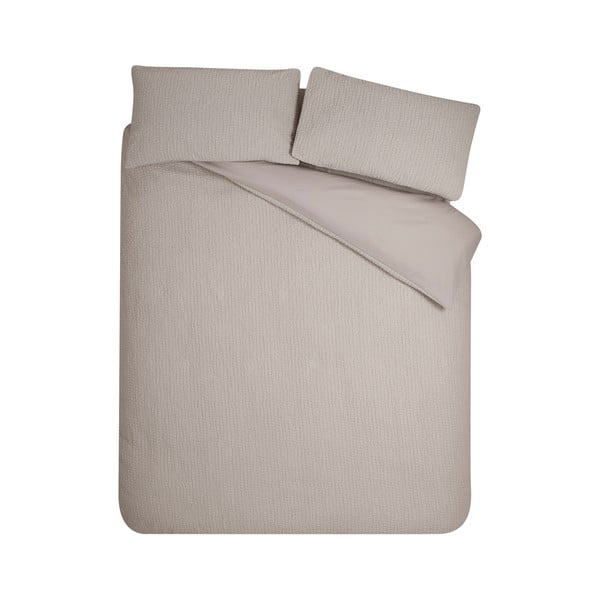 Helepruun pikendatud krepp-voodipesu kaheinimesevoodile 230x220 cm Crinkle Seersucker - Catherine Lansfield