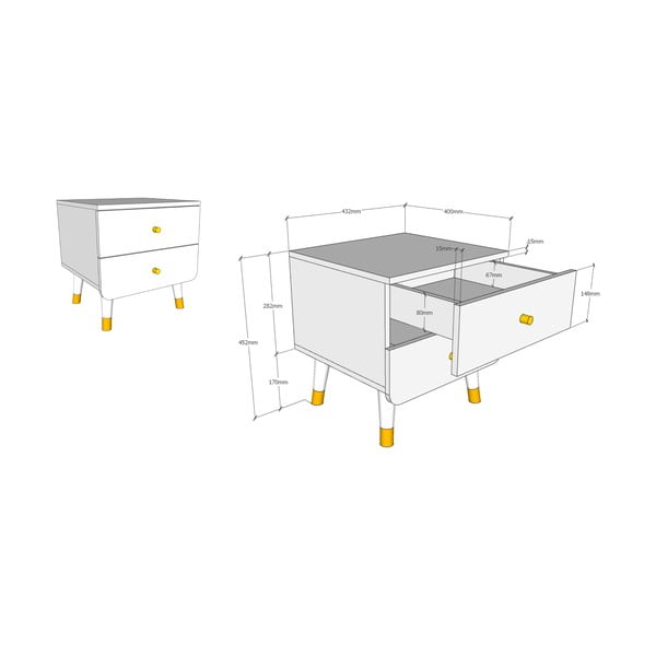 Roosa männipuidust laste öökapp - Vipack Billy-image-2