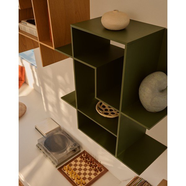 Roheline modulaarne riiulisüsteem 80x80x25 cm Ina - Kave Home-image-3