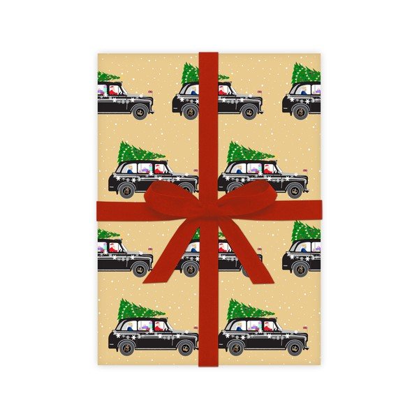 5 lehte kollast pakkepaberit , 50 x 70 cm London Christmas - eleanor stuart-image-2