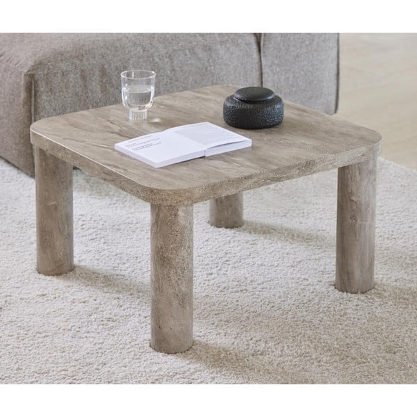 Helehall marmorimitatsiooniga diivanilaud 60x60 cm Solano - Actona-image-1