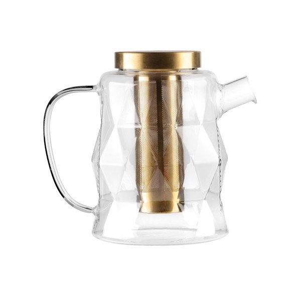 Kuldse värvi klaasist teekann sõelaga 1,3 l Geo - Vialli Design-image-4