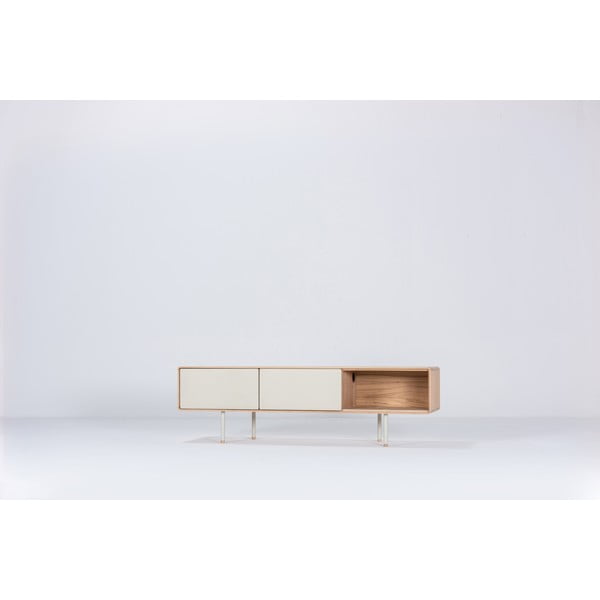 Valge tammepuust telerilaud 160x48 cm Fina – Gazzda-image-2