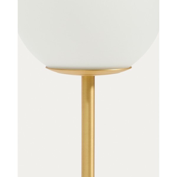 Valge/kuldne laualamp klaasist varjuga (kõrgus 35 cm) Brisia - Kave Home-image-3