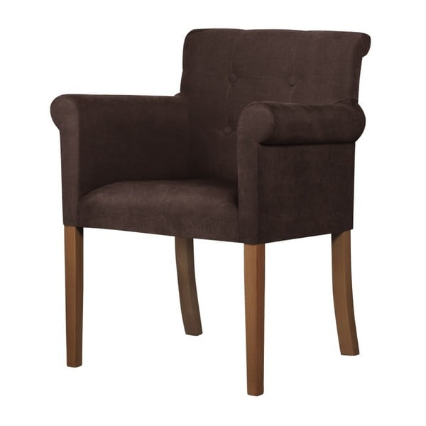 Hnědá židle s tmavě hnědými nohami z bukového dřeva Ted Lapidus Maison Flacon