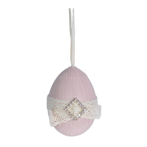 Růžová závěsná dekorace Ewax Egg Bow