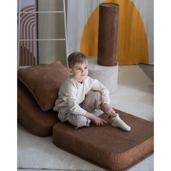 Pruun velvetist laste tugitool Flip - Wigiwama-image-1