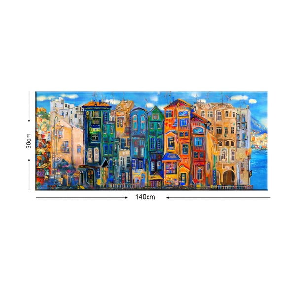 Pilt Värvilised majad, 140 x 60 cm Colourful Houses - Tablo Center-image-1