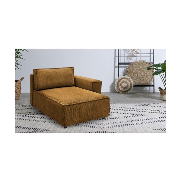 Sinepivärvi velvetist diivanimoodul, parem nurk  Nihad modular - Bobochic Paris-image-1