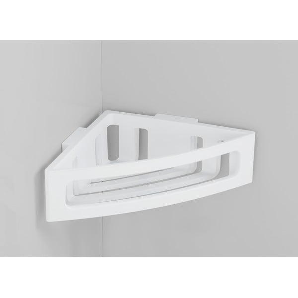 Valge nurgas isekandev plastikust vannitoa riiul Bralia - Wenko-image-1