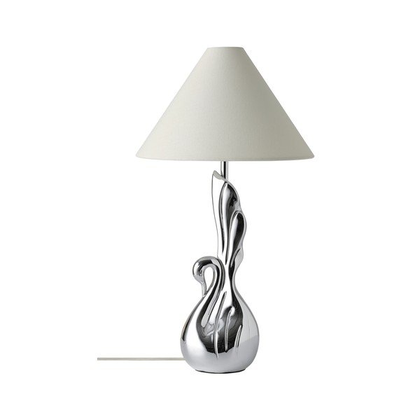 Valge/hõbedane polüresiinist laualamp (kõrgus 53 cm) Swan - Ellos Home-image-3