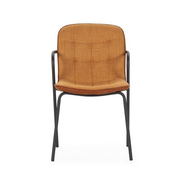 Polsterdatud söögitool käetugedega terrakota värvi Angie - Marckeric-image-2