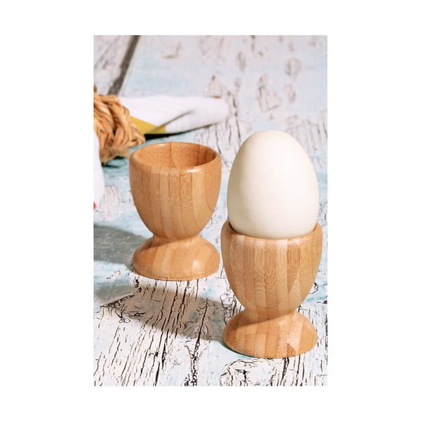 Sada 2 stojanů na vajíčka z bambusového dřeva Kutahya, ⌀ 6 cm
