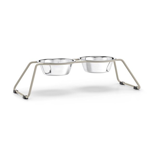 Roostevabast terasest koerakausside komplekt koos alusega Cena Greige M - MiaCara